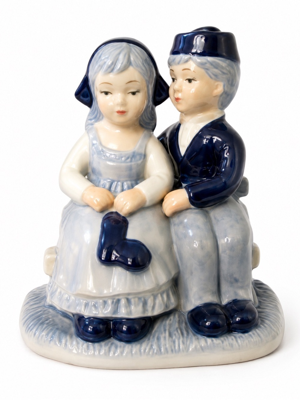 vintage ceramic figurine Boy & Girl on Bench